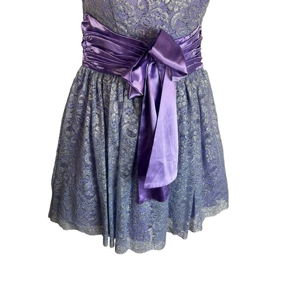 As U Wish Purple Lace Strapless Formal Party Prom Dress 5 - Picture 5 of 10